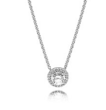 Collar Pandora halo circonia cadena tejida