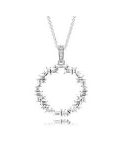 Collar Pandora círculo abierto piedras baguette