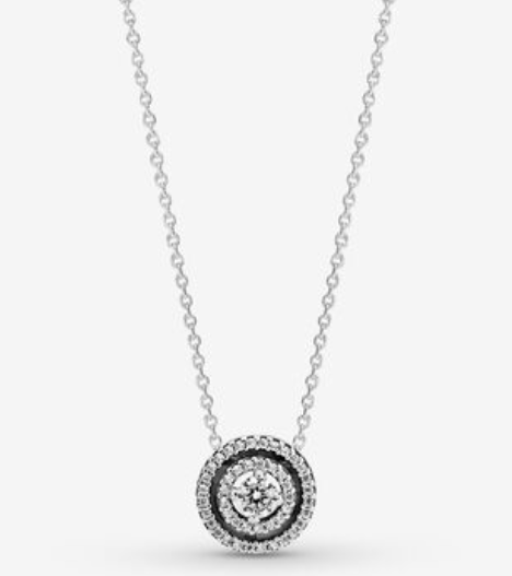 Collar Pandora doble halo anillo oscuro
