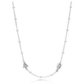 Collar Pandora bolitas con mariposas pavé