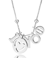 Collar Pandora dijes geométricos y corazón calado