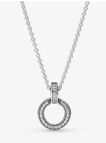 Collar Pandora círculo doble pavé