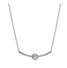 Collar Pandora Barra Curva Piedra Central