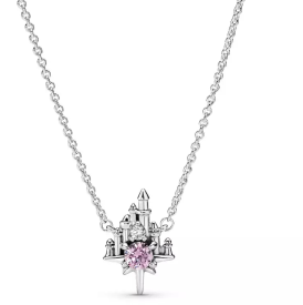 [390308C01] Collar Pandora Disney Castillo Rosa y Circonias