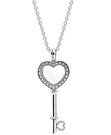 Collar Pandora Llave Corazón Pavé