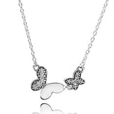 Collar Pandora Mariposas Plata y Pavé