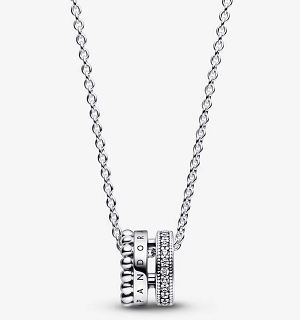 [392311C01] Collar Pandora Signature trío de aros