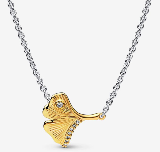 Collar Pandora Hoja Ginkgo Bicolor