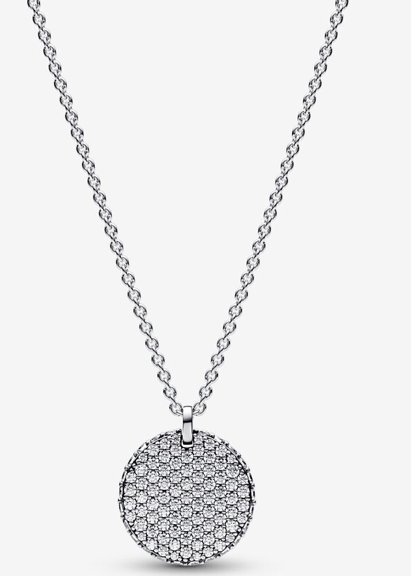 [392632C01-45] Collar Pandora medallón disco pavé