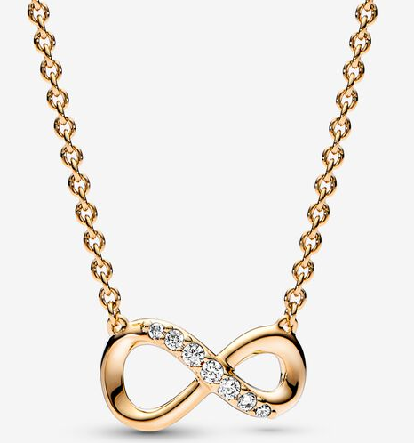[368821C01-50] Collar Pandora Infinito Pavé Baño Dorado