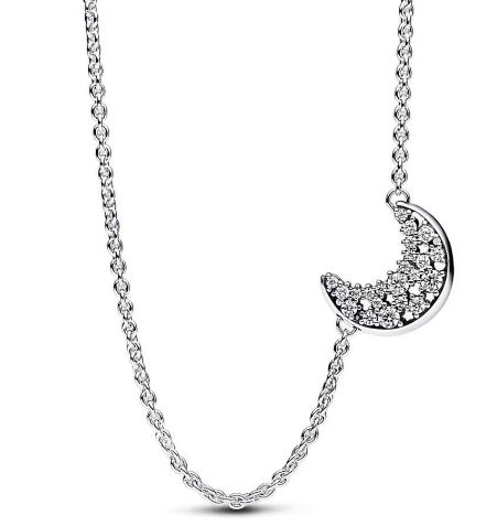 Collar luna creciente lateral circonias Pandora
