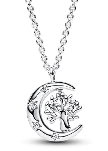 Collar Pandora luna con árbol de la vida