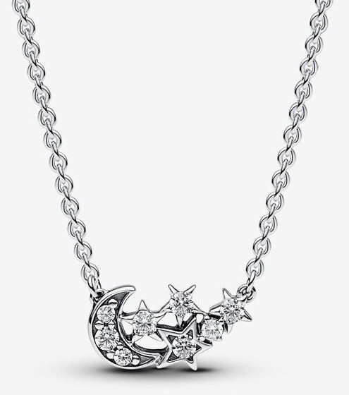 Collar Pandora luna y estrellas fugaces