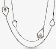 Collar Pandora Sautoir Gotas Plata y Circonias