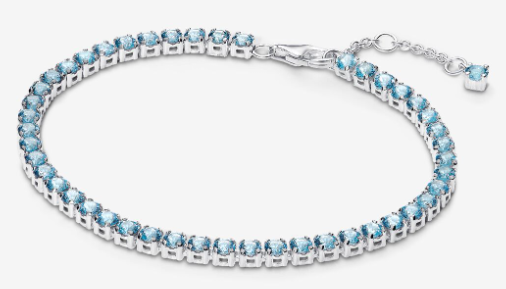 [591469C03] Brazalete Pandora Tenis Circonias Celestes