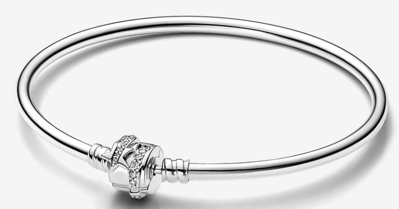 Brazalete Pandora Cadena Larga Cierre Pavé