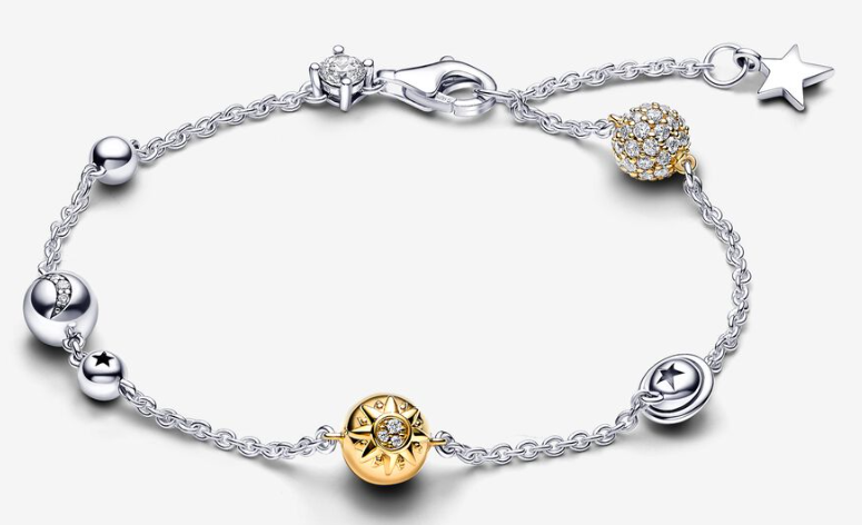 Brazalete Pandora Celestial Luna, Sol y Estrellas