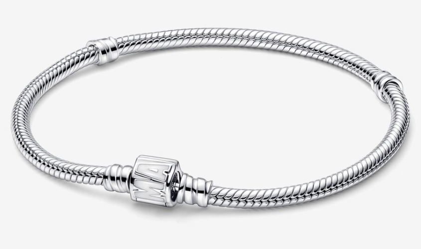 Brazalete Pandora Moments Cadena Serpiente Cierre Clásico Grabado