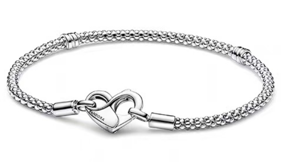 [592453C00] Brazalete Pandora Cadena De Bolitas Corazón