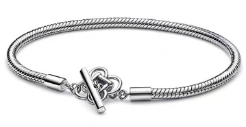 [592419C01] Brazalete Pandora Moments Cierre Corazón Entrelazado