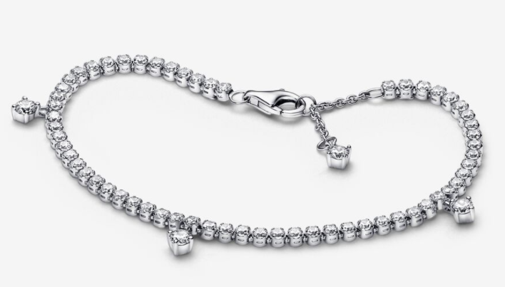 Brazalete Pandora Tenis Circonias Con Dijes Colgantes