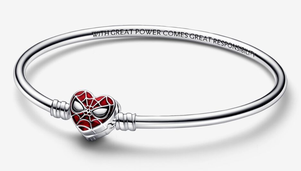 Brazalete Pandora Marvel Spider-Man Corazón Telaraña