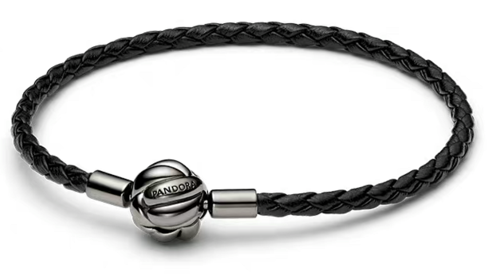 Brazalete Pandora Cordón Trenzado Negro