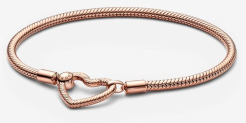 [582257C00] Brazalete Pandora Moments Oro Rosa Cierre Corazón