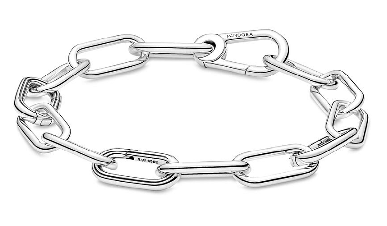 [599588C00] Brazalete Pandora ME cadena eslabones mosquetón plata