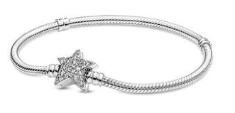 Brazalete Pandora Moments broche estrella pavé plata
