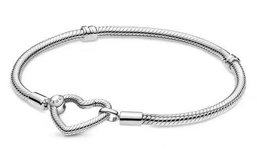 [599539C00] Brazalete Pandora Moments broche corazón entrelazado plata