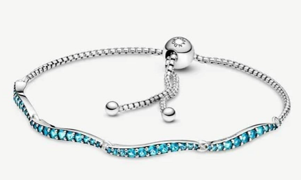 [599436C01] Brazalete Pandora ajustable ola circonias turquesa