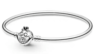 [599343C00] Brazalete rígido Pandora Disney gato de Cheshire plata