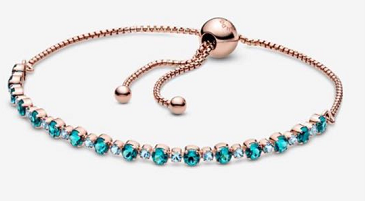 Brazalete deslizante Pandora circonias turquesa y celeste