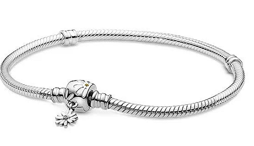 Brazalete Pandora Cierre Flor y Dije Floral