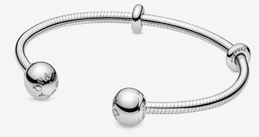 Brazalete Pandora Abierto Bolas Plata