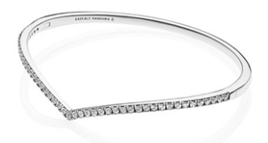 Brazalete rígido Pandora silueta asimétrica pavé
