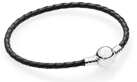 Brazalete Pandora cordón trenzado negro