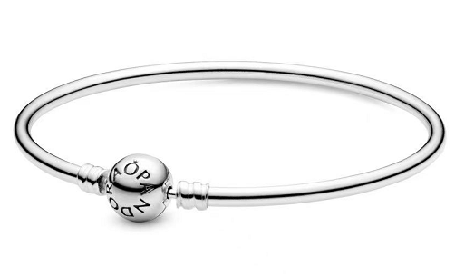 Brazalete rígido Pandora plata cierre redondo