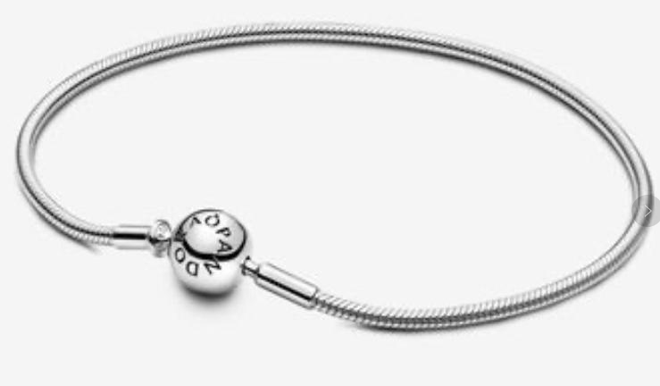 [B54] Brazalete Pandora Essence cadena serpiente plata