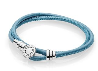 Brazalete Pandora cordón doble turquesa
