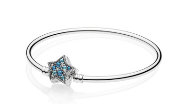 Brazalete rígido Pandora estrella pavé turquesa