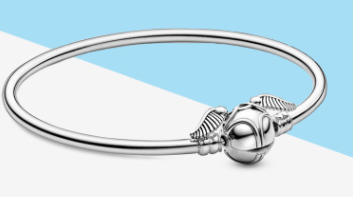 Brazalete rígido Pandora cierre alas plata
