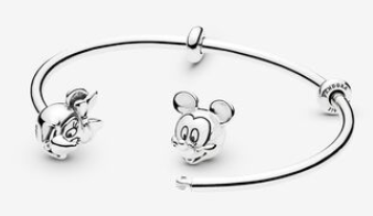 Brazalete abierto Pandora Disney Mickey Mouse plata