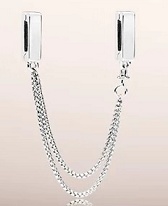 Charm Cadena de Seguridad Triple Plata