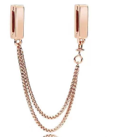 Charm Pandora doble cadena baño oro rosa
