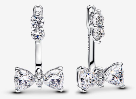 Aretes Pandora Moño Colgante con Circonias