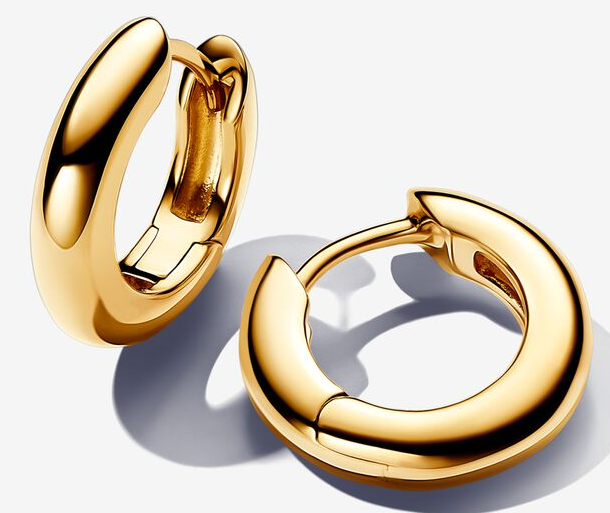 [263320C00] Aretes Pandora Aro Pequeño Grueso Dorado