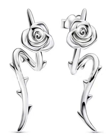 Aretes Pandora Rosa con Espinas Trepador
