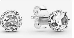 [EH-2] Aretes Pandora Botón Corona Circonia Facetada
